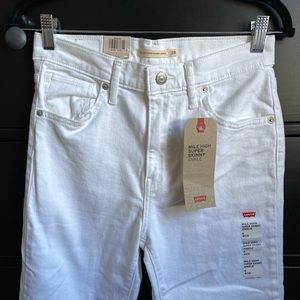 Brand New White Mile High Skinny Levis Jeans